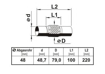 Flexrör, avgassystem; Flexrör, avgassystem 460187