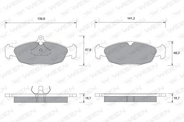 Комплект тормозных колодок, дисковый тормоз 151-1108