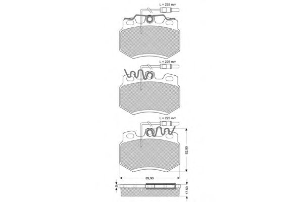 Kit de plaquettes de frein, frein à disque PF10551