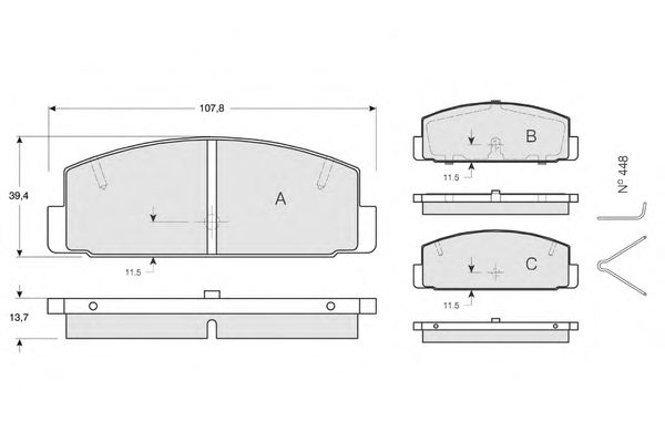 Комплект тормозных колодок, дисковый тормоз PF1306