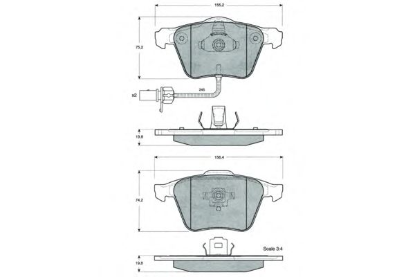 Комплект тормозных колодок, дисковый тормоз PF1508