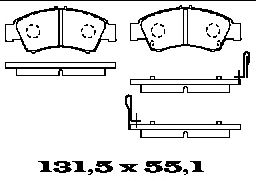 Комплект тормозных колодок, дисковый тормоз BL1374A2