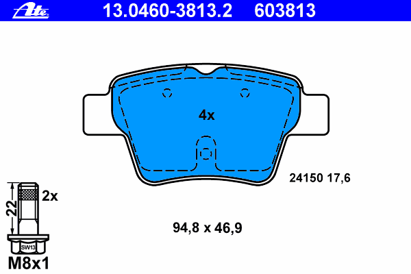 Brake Pad Set, disc brake 13.0460-3813.2