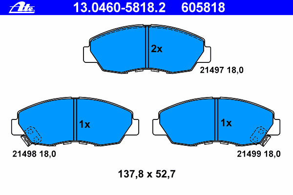 Kit de plaquettes de frein, frein à disque 13.0460-5818.2