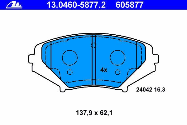 Brake Pad Set, disc brake 13.0460-5877.2