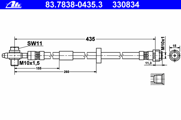 Tubo flexível de travão 83.7838-0435.3