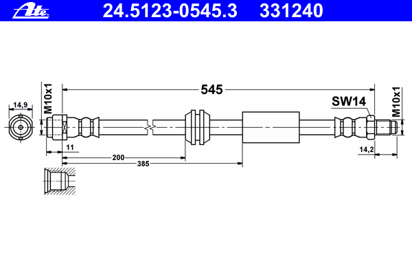 Tubo flexível de travão 24.5123-0545.3