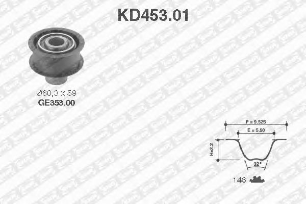 Kit cinghie dentate KD453.01