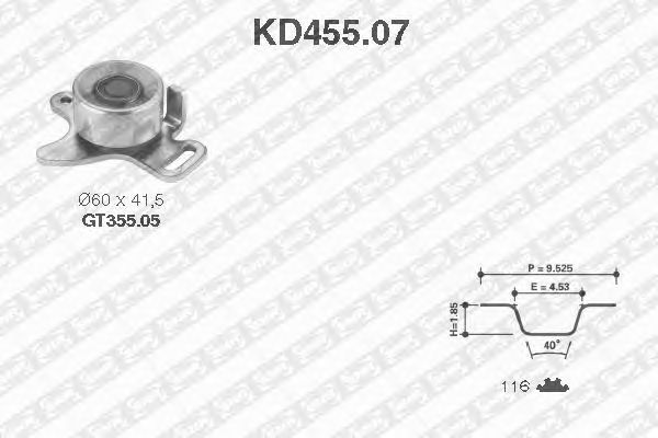 Kit cinghie dentate KD455.07