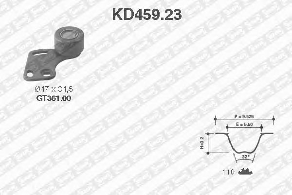 Kit cinghie dentate KD459.23