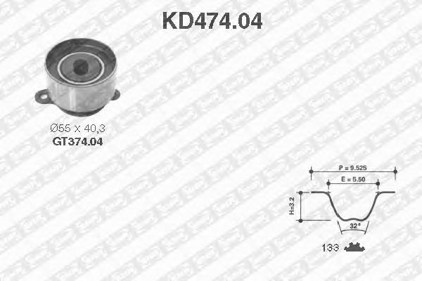 Kit cinghie dentate KD474.04