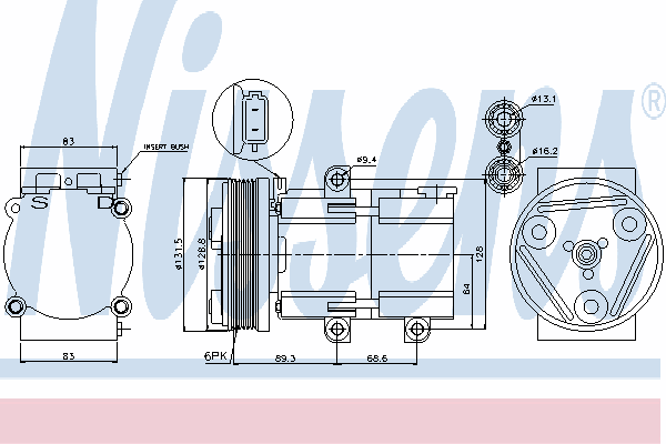 Kompressor, klimatanläggning 89068