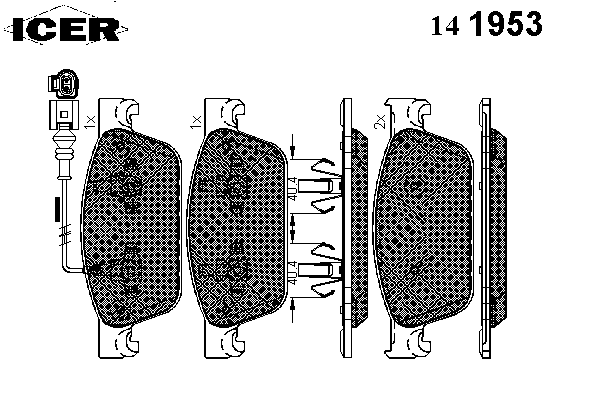 Kit de plaquettes de frein, frein à disque 141953