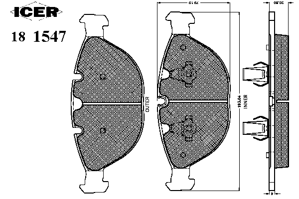 Kit de plaquettes de frein, frein à disque 181547