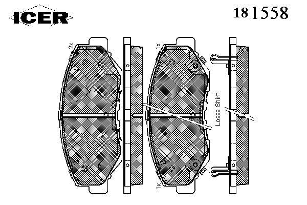 Комплект тормозных колодок, дисковый тормоз 181558
