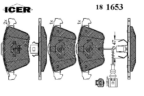 Комплект тормозных колодок, дисковый тормоз 181653
