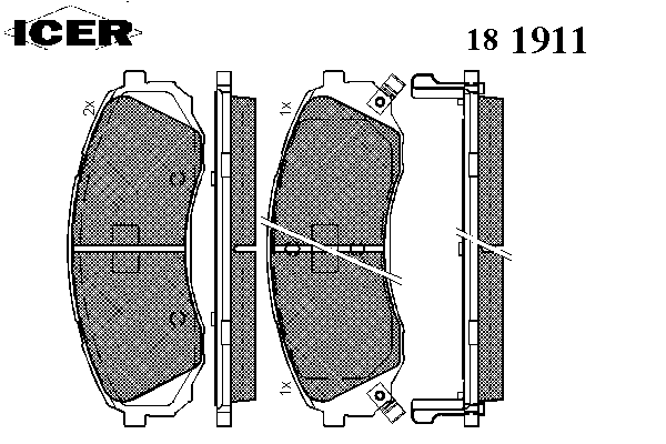 Kit de plaquettes de frein, frein à disque 181911