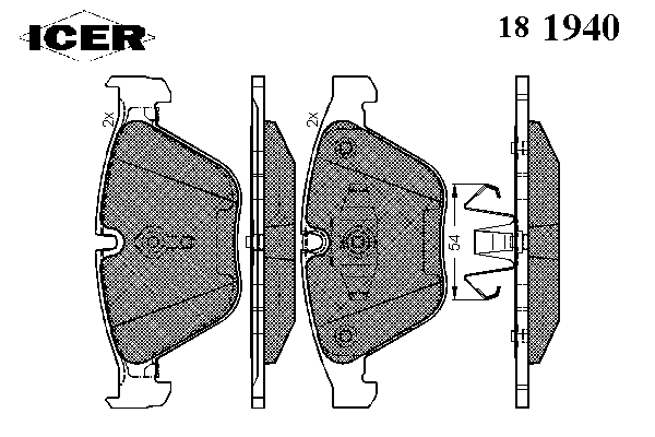 Комплект тормозных колодок, дисковый тормоз 181940