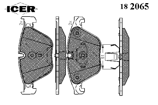 Комплект тормозных колодок, дисковый тормоз 182065