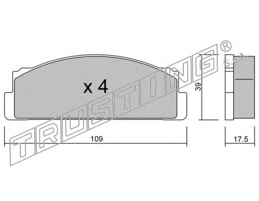 Комплект тормозных колодок, дисковый тормоз 001.0