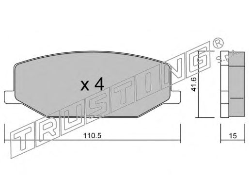 Комплект тормозных колодок, дисковый тормоз 099.0