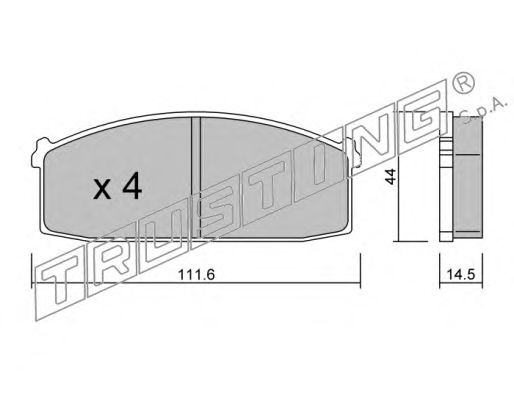 Комплект тормозных колодок, дисковый тормоз 254.0