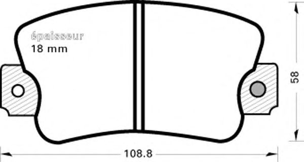 Комплект тормозных колодок, дисковый тормоз 118