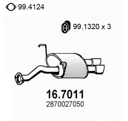 Глушитель выхлопных газов конечный 16.7011