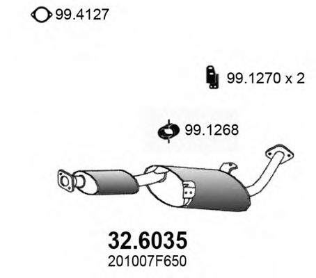 Средний глушитель выхлопных газов 32.6035