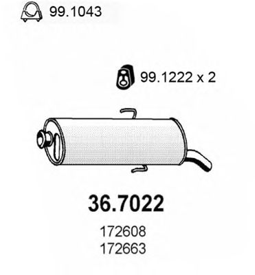 Глушитель выхлопных газов конечный 36.7022