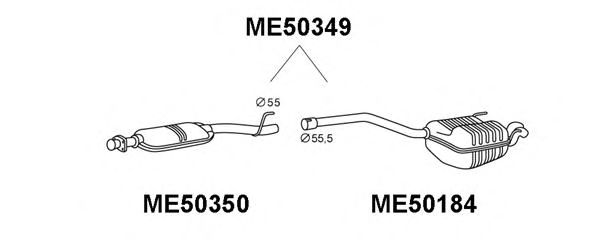 Предглушитель выхлопных газов ME50350