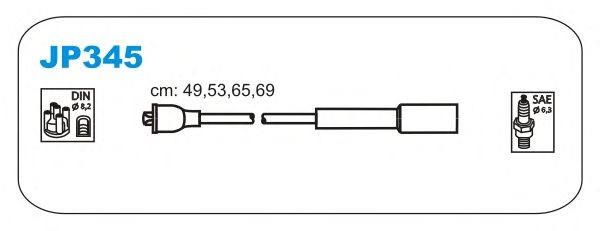 Комплект проводов зажигания JP345
