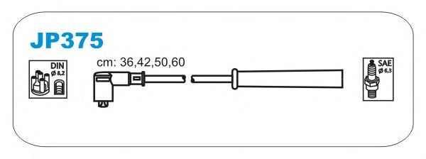 Комплект проводов зажигания JP375
