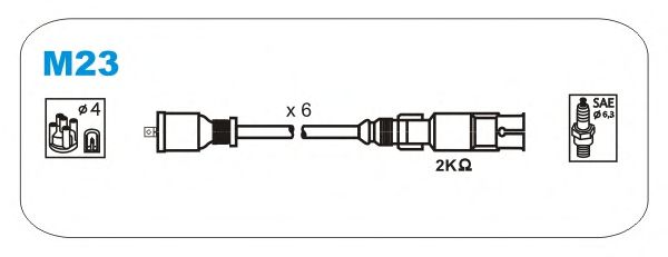 Комплект проводов зажигания M23