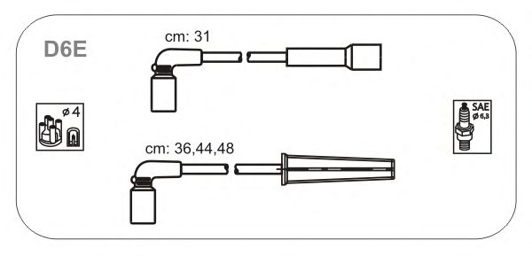Комплект проводов зажигания D6E