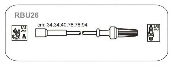 Комплект проводов зажигания RBU26