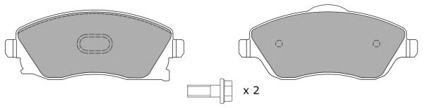 Комплект тормозных колодок, дисковый тормоз FBP-1208