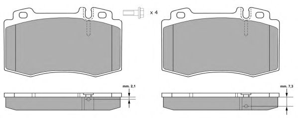 Комплект тормозных колодок, дисковый тормоз FBP-1299-01
