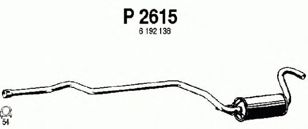 Средний глушитель выхлопных газов P2615