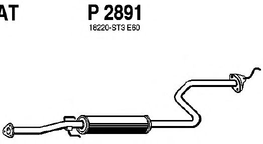 Средний глушитель выхлопных газов P2891