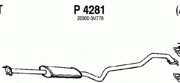 Средний глушитель выхлопных газов P4281