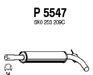 Средний глушитель выхлопных газов P5547