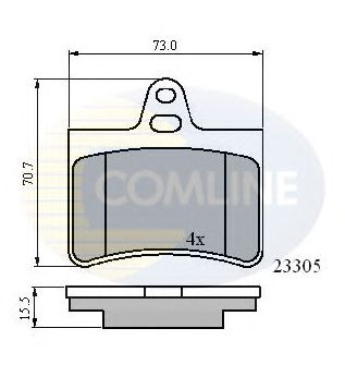 Комплект тормозных колодок, дисковый тормоз CBP01122