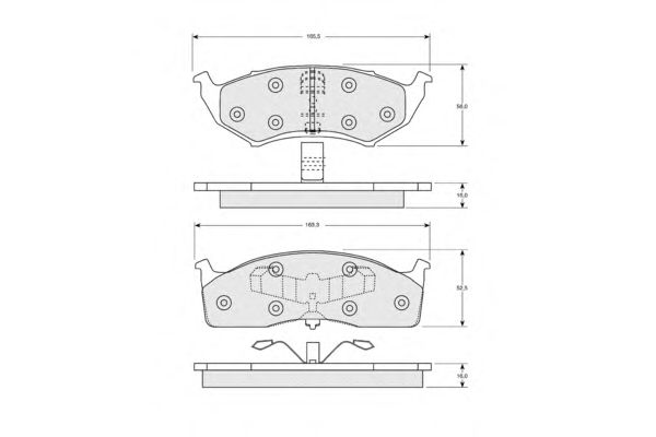 Комплект тормозных колодок, дисковый тормоз PF1534