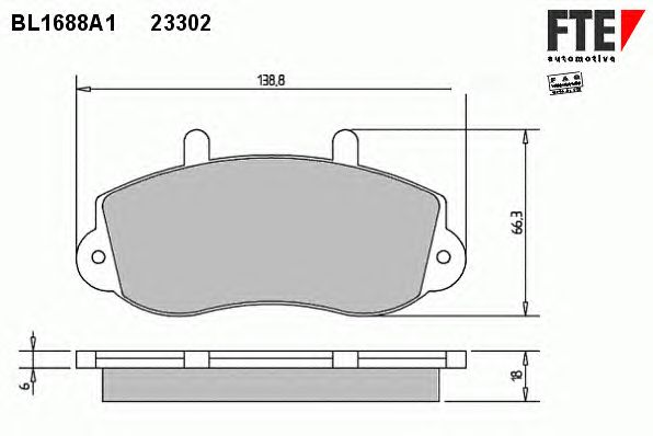 Комплект тормозных колодок, дисковый тормоз BL1688A1