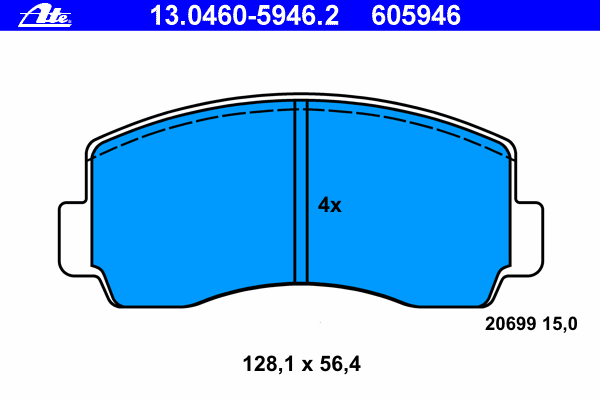 Комплект тормозных колодок, дисковый тормоз 13.0460-5946.2