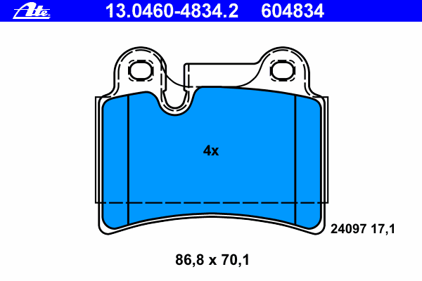 Kit de plaquettes de frein, frein à disque 13.0460-4834.2