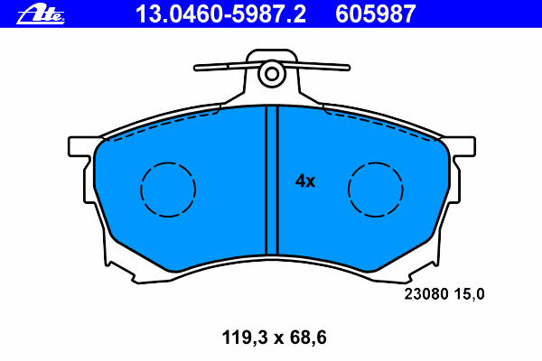 Комплект тормозных колодок, дисковый тормоз 13.0460-5987.2