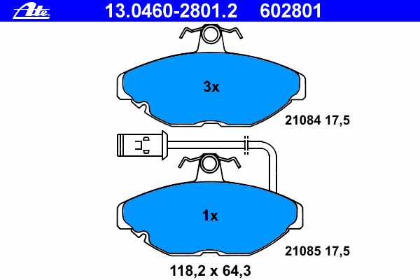 Kit de plaquettes de frein, frein à disque 13.0460-2801.2