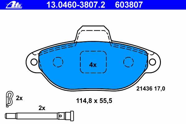 Brake Pad Set, disc brake 13.0460-3807.2